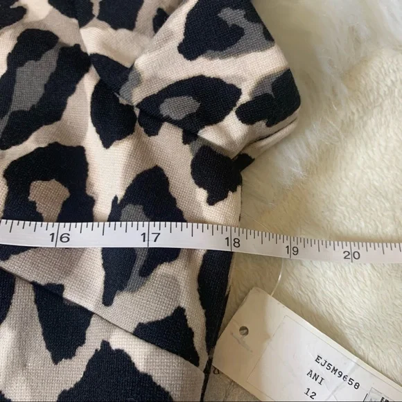 NEW Eliza J Leopard Print Ponte Fit & Flare Dress - Picture 8 of 12